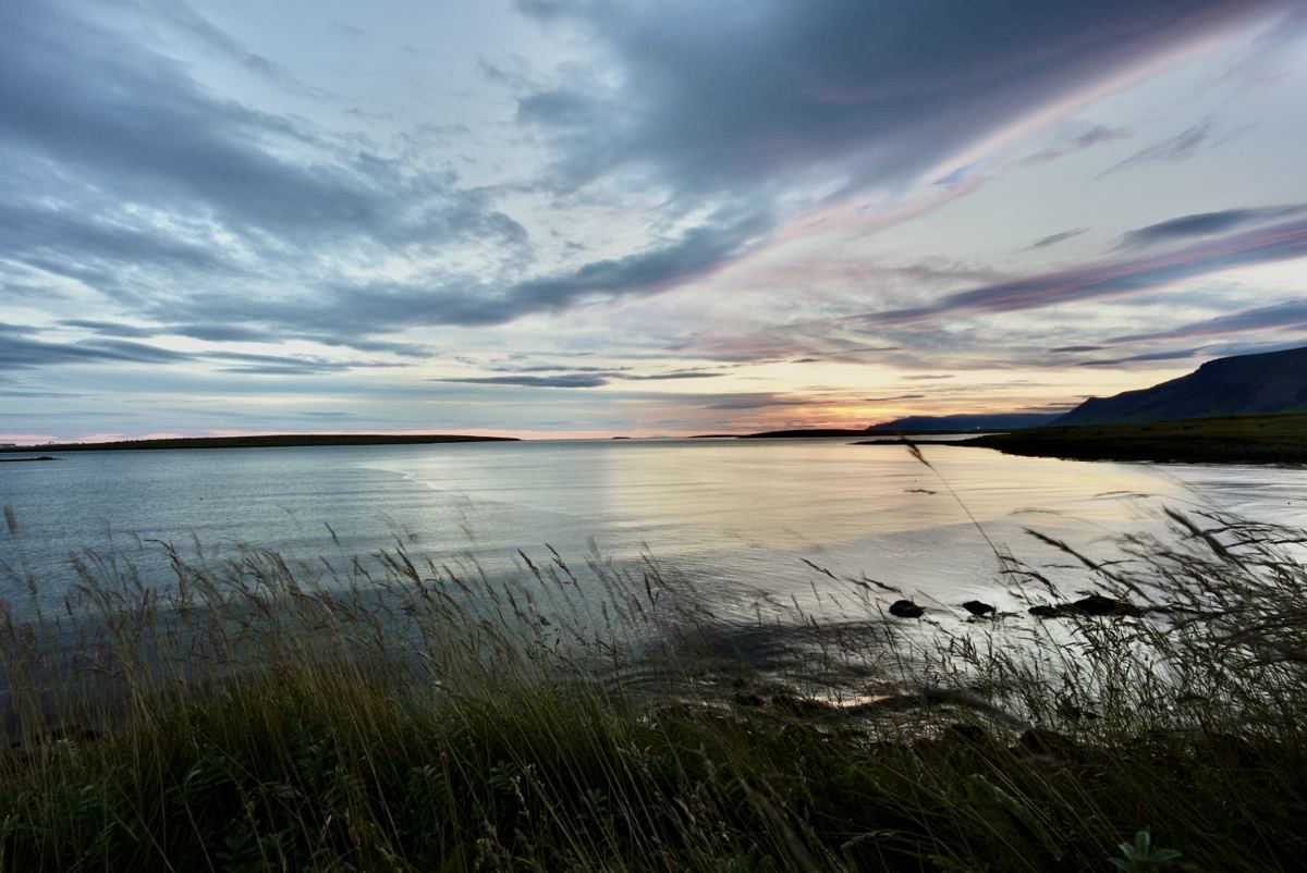 Evening light over a fjord